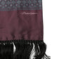 Bordeaux Silk Fringe Geometric Neck Wrap 142cm X 15cm  Scarf