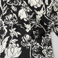 Black White Silk Floral Print Fringe 136cm X 15.5cm  Scarf
