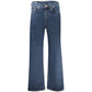 Blue Cotton Straight-Leg Jeans