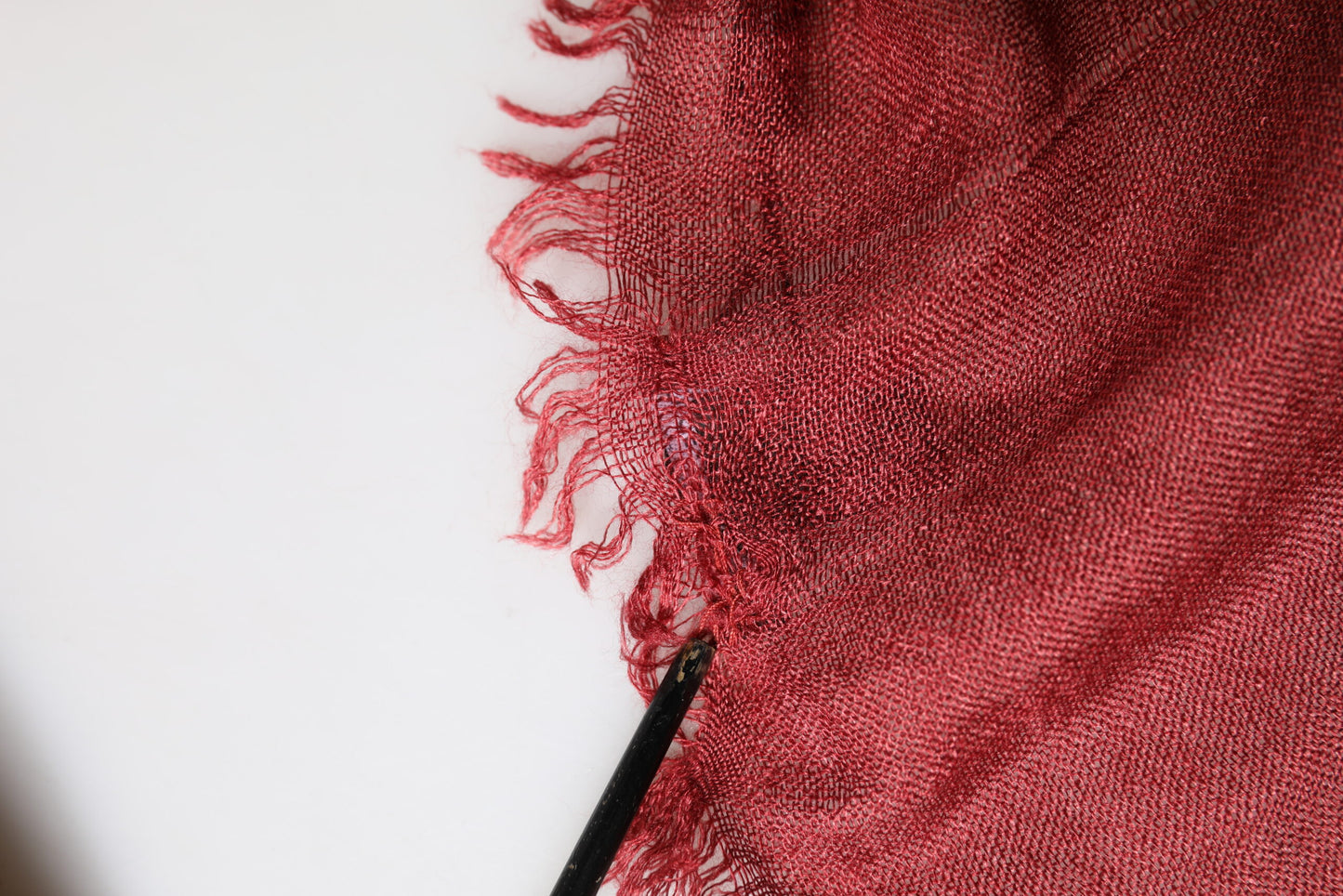 Red Cashmere Silk Fringe Wrap Foulard 200cm X 70cm Scarf