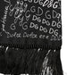 Black Logo Script Print Sik Foulard 137.5cm X 15cm Scarf