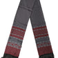 Burgundy Gray Patterned Fringe Foulard 141cm X 15.5cm  Scarf