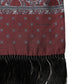Burgundy Gray Patterned Fringe Foulard 141cm X 15.5cm  Scarf