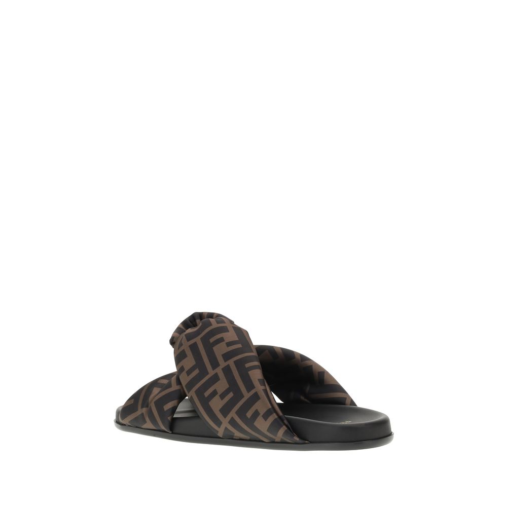 Multicolor Silk Flat Sandals