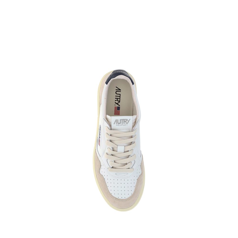 White Calf Leather Bos Taurus Low Top Sneakers