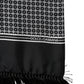 Black White Silk Geometric Fringed Wrap 142cm X 15cm  Scarf