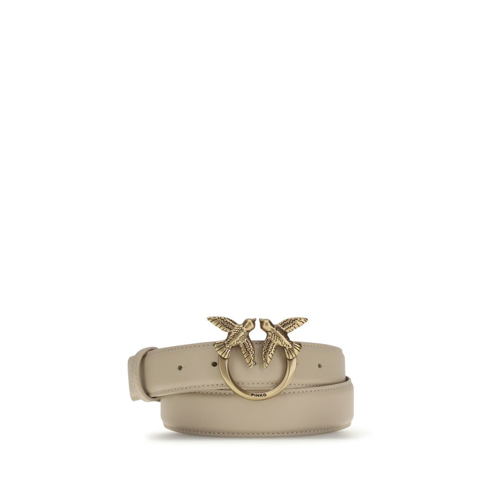 Beige Calf Leather Bos Taurus Belt