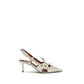 Beige Goatskin High Heel Pumps
