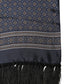 Navy Silk Geometric Fringe Foulard 137cm x 18cm Scarf