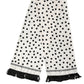 White Black Polka Dot Neck Wrap Foulard 165.5cmx32cm Scarf