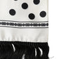 White Black Polka Dot Neck Wrap Foulard 165.5cmx32cm Scarf
