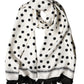 White Black Polka Dot Neck Wrap Foulard 165.5cmx32cm Scarf