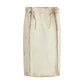 White Calf Leather Bos Taurus Midi Skirt
