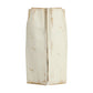 White Calf Leather Bos Taurus Midi Skirt