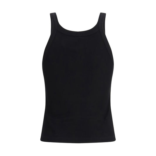 Black Cotton Sleeveles T-Shirt