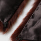 Brown Mink Fur Collar Women Neck Wrap 60cm x 14cm  Scarf