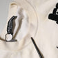 White Virgin Wool Graphic Logo Crewneck Sweater