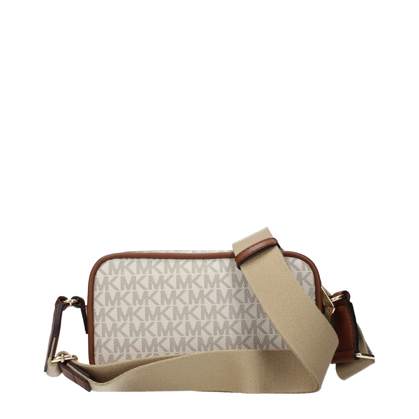 Beige Fabric Crossbody Bag
