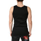 Black Cotton Ribbed Sleeveless Tank Top  T-shirt