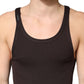 Brown Cotton Ribbed Sleeveless Tank Top  T-shirt