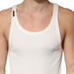 Ivory Cotton Ribbed Sleeveless Tank Top  T-shirt
