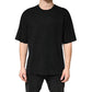 Black Cotton Crewneck Short Sleeve  T-Shirt