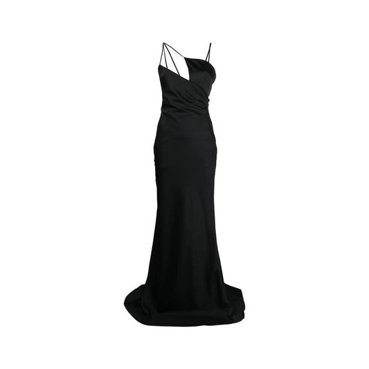 Black Polyester Cocktail Dress