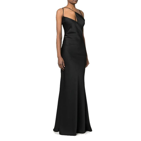 Black Polyester Cocktail Dress