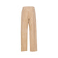 Beige Leather Casual Pants