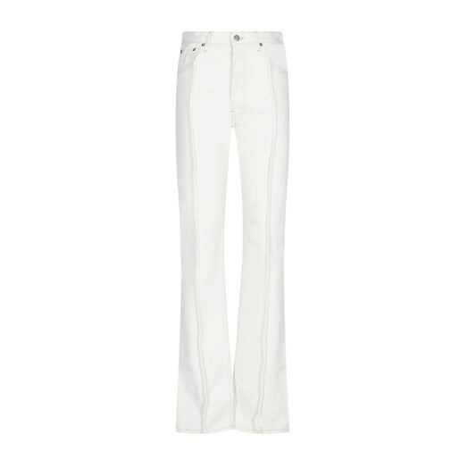 White Cotton Flared Jeans
