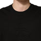 Black Cotton Crewneck Short Sleeve T-Shirt