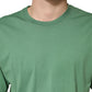 LightGreen Cotton Crewneck Short Sleeve T-Shirt