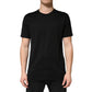 Black Cotton Crewneck Short Sleeve T-Shirt