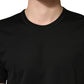 Black Cotton Crewneck Short Sleeve T-Shirt