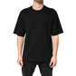 Black Cotton Crewneck Short Sleeve T-Shirt