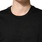 Black Cotton Crewneck Short Sleeve T-Shirt