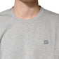 Grey Cotton Crewneck Short Sleeve T-Shirt