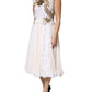 Ivory Lace Silk Embellished Sleeveless  Dress