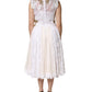 Ivory Lace Silk Embellished Sleeveless  Dress