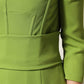 Green Silk Sweetheart Neckline Midi  Dress