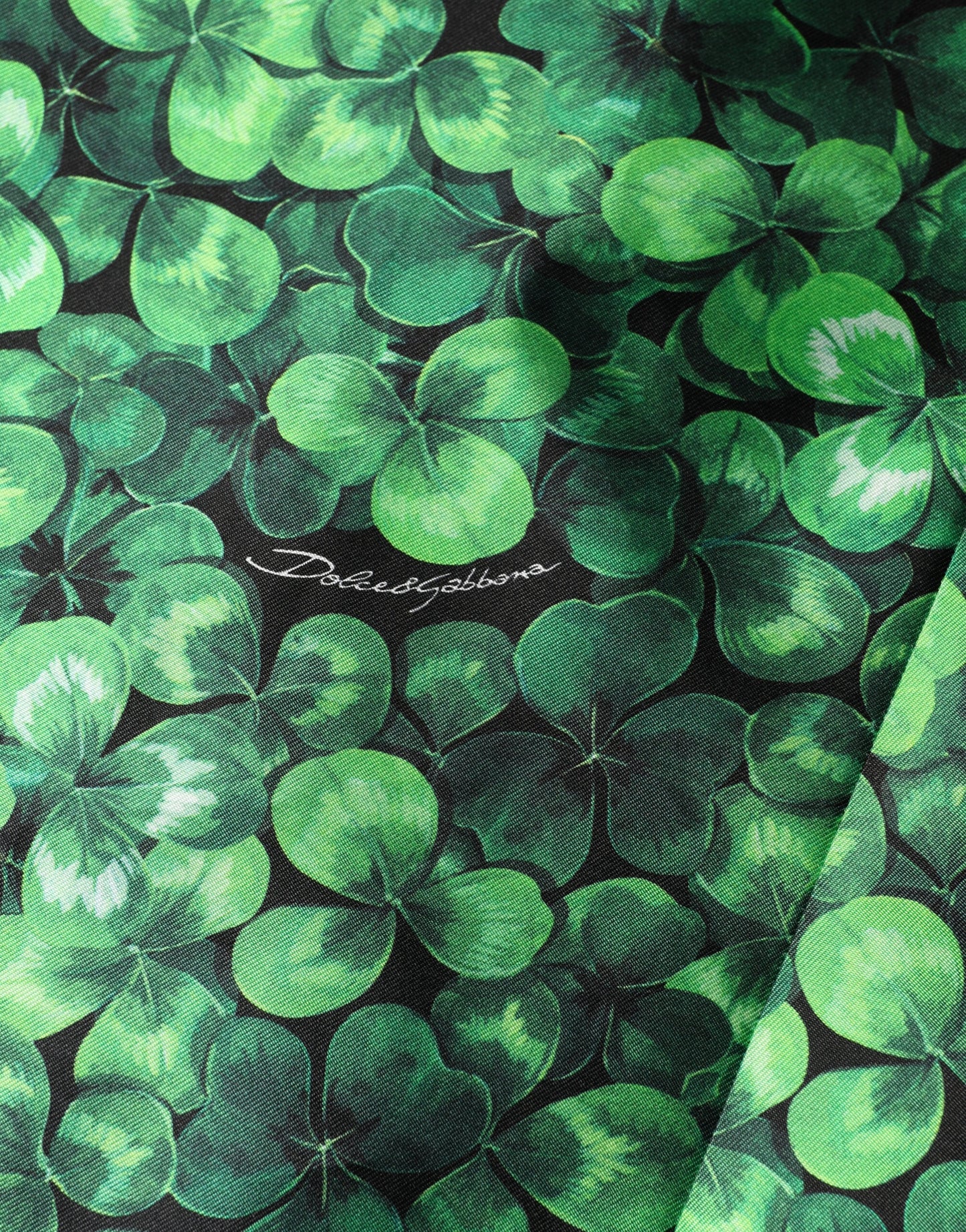 Green Clover Print Sleeveless A-Line  Dress