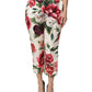 Multicolor Rose Floral Cropped Trousers Pants