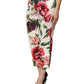 Multicolor Rose Floral Cropped Trousers Pants
