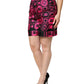 Black Fuchsia Silk Logo Elastic Waist Shorts