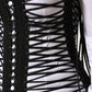 Black Lace-Up Drawstring Bustier Corset Top