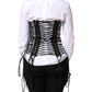 Black Lace-Up Drawstring Bustier Corset Top