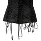 Black Silk Lace-Up Waist Cincher Corset Top