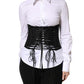 Black Polyester LaceUp Waist Cincher Corset Top