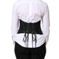 Black Polyester LaceUp Waist Cincher Corset Top