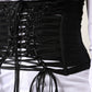 Black Polyester LaceUp Waist Cincher Corset Top